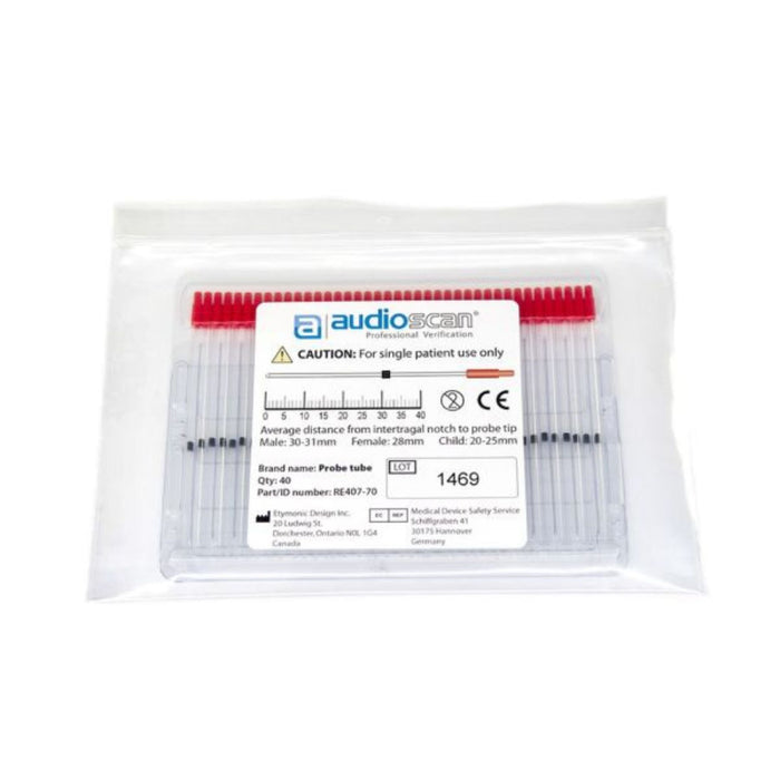 Audioscan Probe Tubes RE367-40, Red, Pack of 40