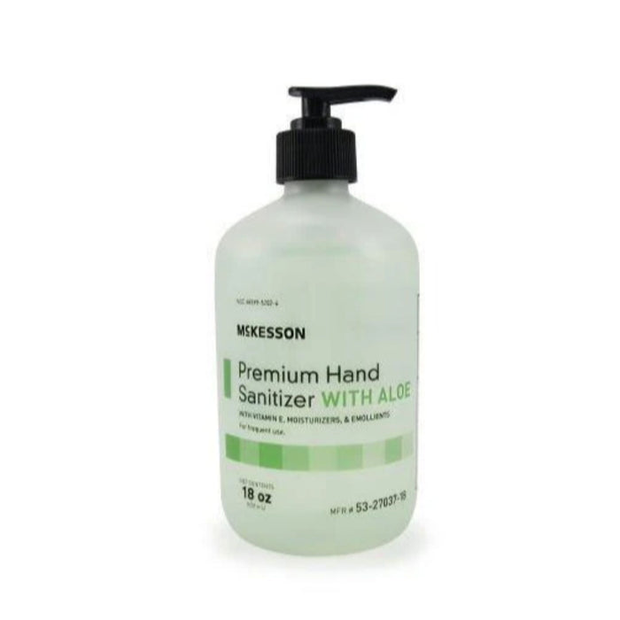 Hand Sanitizer with Aloe McKesson Premium 18 oz. Ethanol Gel Pump Bottle